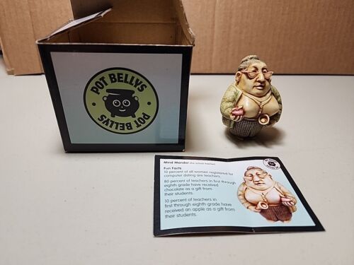 2001 Pot Bellys Harmony Kingdom Ball Figurine Teacher "MIND MENDER" W Box+Card - Afbeelding 1 van 11