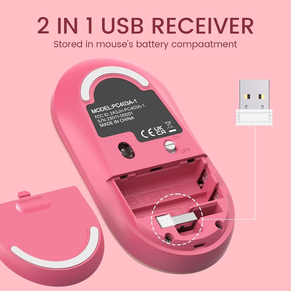 Mouse con teclado inalámbrico de 105 teclas colorido tamaño completo para computadora de escritorio computadora portátil Foto 4 de 4