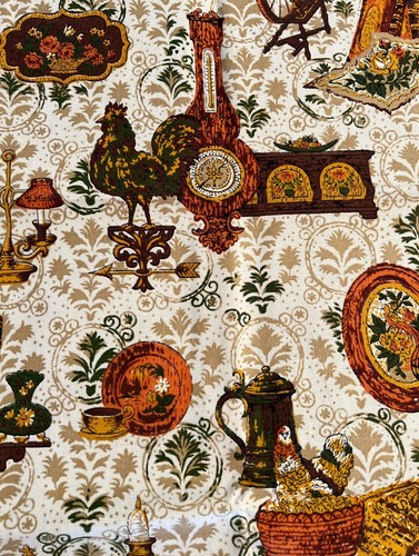 "Vintage 50er Jahre Retro Küche ~ Haushaltswaren Wohnkultur Stoff ~ 54"" x 31"" - Bild 16 von 20
