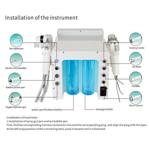 8in1 Hydro Sauerstoff Dermabrasion Gesichtsmaschine Anti-Haarausfall mit Scanner - Bild 2 von 12