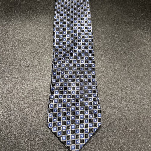 J. Khaki Zipper Tie Boys Short Blue Black 100% Silk - Picture 2 of 6