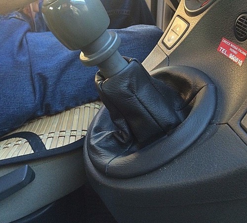 Soufflet De Levier De Vitesses Pour Fiat Panda 169 (après 2003) - Cuir Gris Foncé