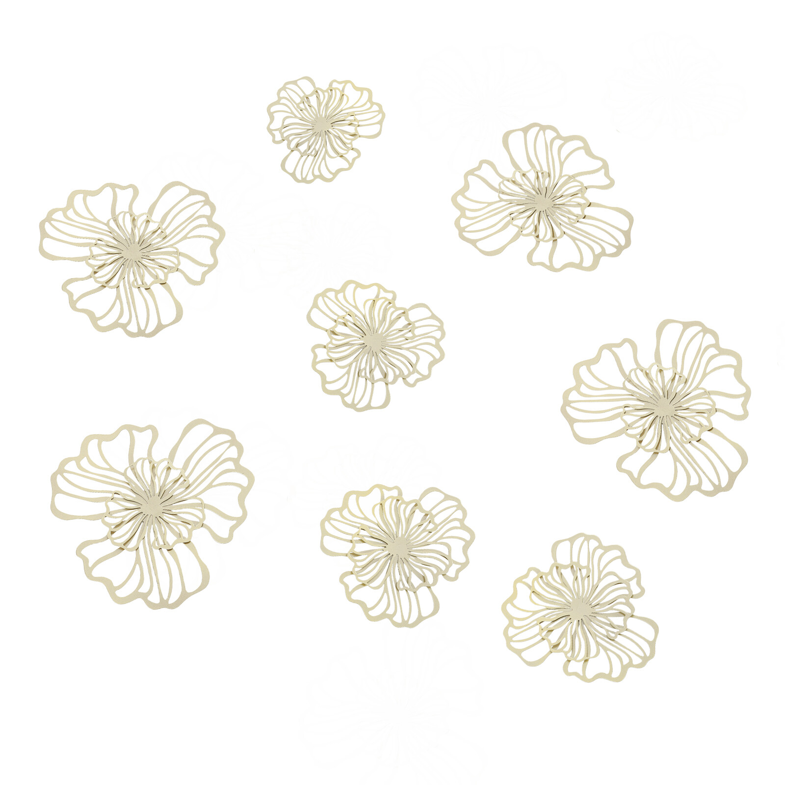 7-Piece Flower Metal Wall Art Decor Metal Wall Hanging for Living Room Bedroom