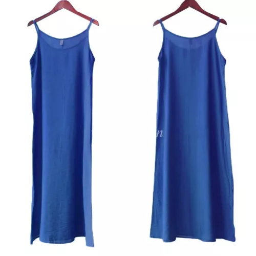 New Women Under Slip Dress Cotton Silk Camisole Full Slip Dress Loose Petticoat - Picture 18 of 33