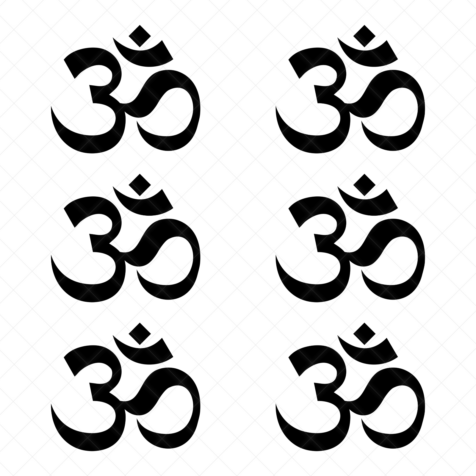 Om Symbol Vinyl Decal 6-Pack – Spiritual Stickers for Indoor & Outdoor Use
