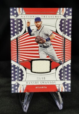 Panini 2022 National Treasures - Dansby Swanson - Red White & Blue Braves /99