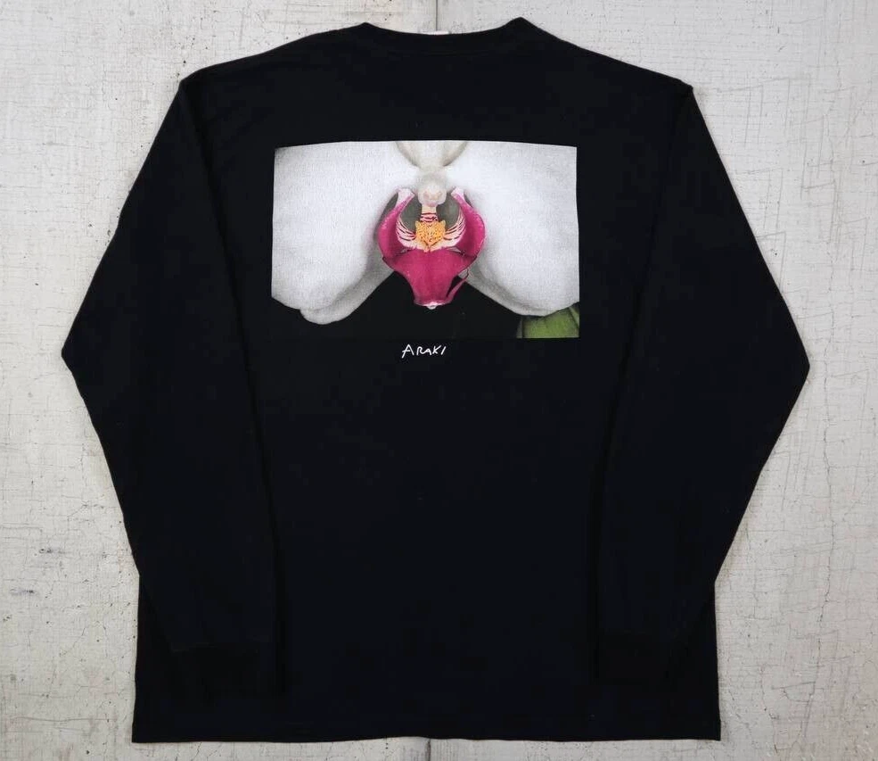 T shirt noir Supreme Araki Orchid manches longues fabriqué aux États Unis taille XL 2016