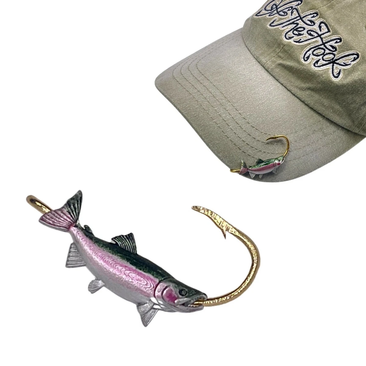 Steelhead Salmon Hookit®️ Fishing Hat Pin - Fishing Hat Clip