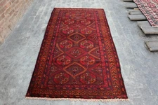 Antique Afghan Handmade Tribal Maldari Baluchi Rug 8'3 x 4'2 Ft