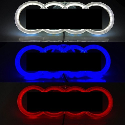 Rot LED Beleuchtung 4D Schwarz Ringe Passend Frontgrill Für Q5, Q3, Q7“ - Picture 5 of 7