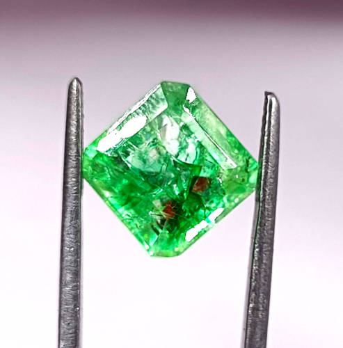 5.00 Ct Fantastic Sale Emerald Cut Certified Green Emerald Colombia Gemstone ASC - Picture 1 of 6