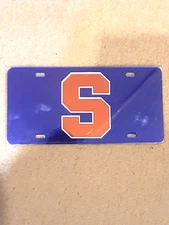 SYRACUSE UNIVERSITY ORANGE PREMIUM SUPERIOR CUT MIRRORED TAG LICENSE PLATE 12×6