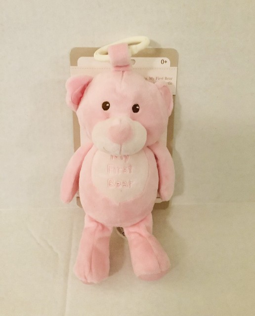 Kelly Baby 10-inch Plush Animal Pink Teddy Bear With Rattle Clip-on Cuddle Toy for sale online