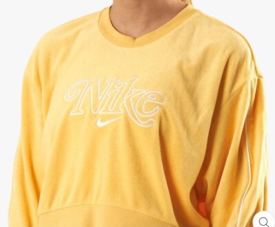 nike women's retro femme terry cropped crew sweatshirt