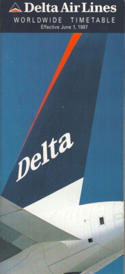 Delta Air Lines system timetable 6/1/97 [308DL] Buy 4+ save 25%