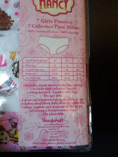 New Girls Size 4 Disney Fancy Nancy Cotton Underwear Briefs 7 Pair/Package - Picture 2 of 2