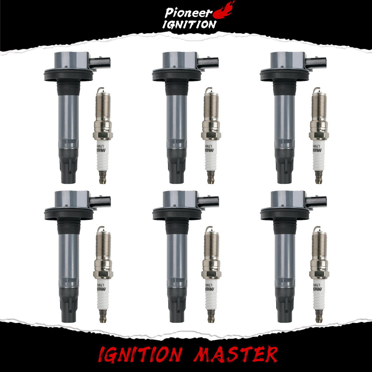 6 Ignition Coils + 6 Iridium Spark Plugs Kit For Ford Taurus Edge 3.5L 3.7L 2008-2016 UF553