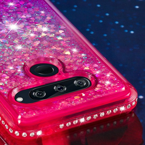 For LG V50 ThinQ Case V40 Case Liquid Sparkle Glitter Diamond Bumper Girls' Case - Picture 13 of 25
