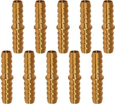 1/4"in 10 Pcs Brass Hose Barb Mender Joiner Splicer Adapter Coupler Pipe Fitting