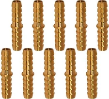 1/4"in 10 Pcs Brass Hose Barb Mender Joiner Splicer Adapter Coupler Pipe Fitting