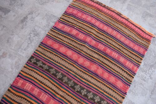 2x10 ft Vintage Afghan Tribal Kilim Rug Hand Woven Geometric Hallway Runner Rug - Picture 4 of 10