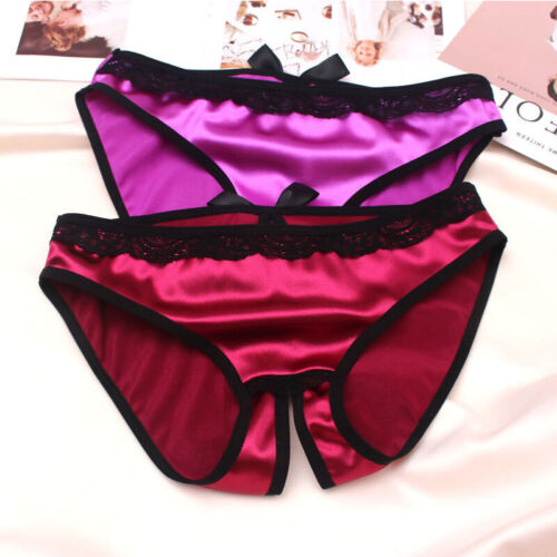 Mujeres Lencería/Ropa interior/Calzoncillos/Calzoncillos Tanga Sin Entrepierna de Seda Satén EE. UU. - Imagen 4 de 19