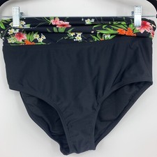 Swimsuits for all 10 bottoms bikinis high waist swim bottom black floral NEW