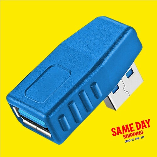 Heavy-Duty USB 3.0 A Male to Female Extension Cable 90 Degree Angle Adapter Plug - Picture 9 of 10