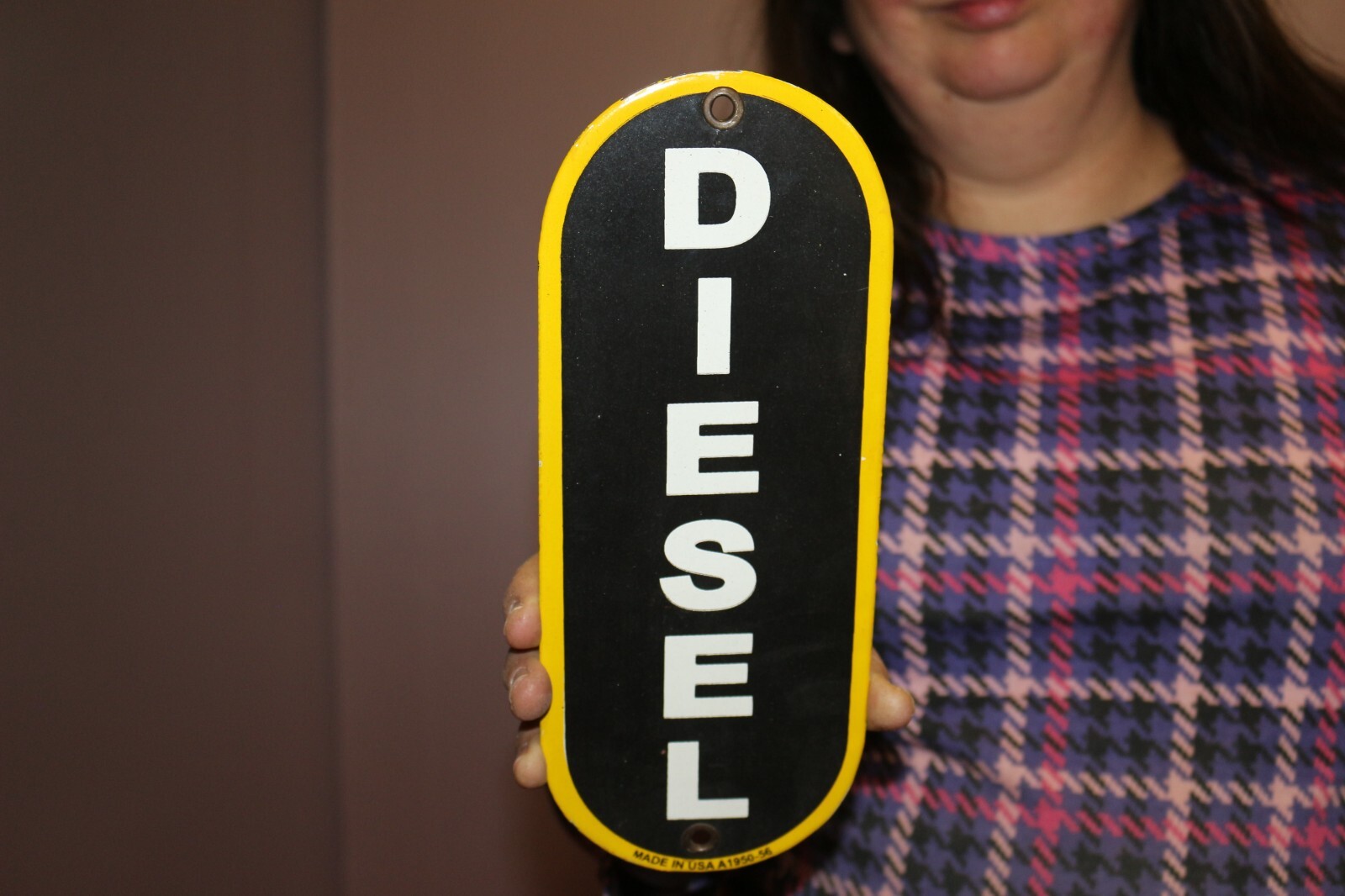 DIESEL Gas Pump Plate Sunoco Gas Station Porcelain Metal Sign eBay