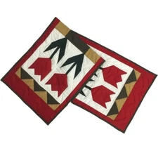 Table Runners Quilted patchwork TULIP calico solid fabric  by HOME HEART Brands