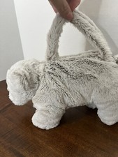 Child's White/Grey Bear Purse w/ handles