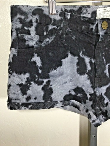Current Elliott 31 Black Gray Smokestack Girlfriend Denim Cut-off Jean Shorts - Picture 4 of 11