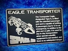 Space 1999 Eagle Transporter Aluminium Etched Display Plaque.