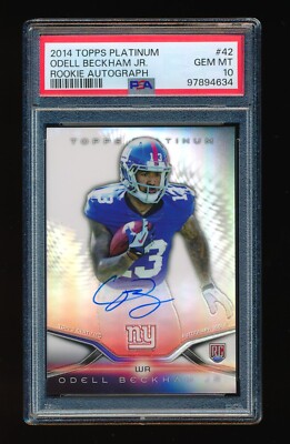 PSA 10 ODELL BECKHAM JR. 2014 TOPPS PLATINUM ROOKIE AUTOGRAPH #42