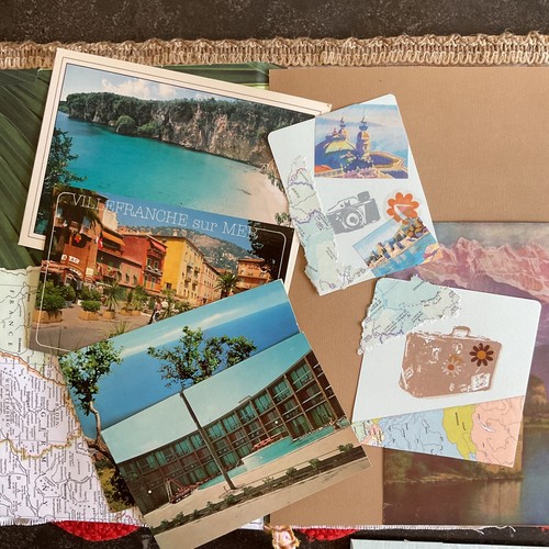 Diario cuaderno de bocetos de viaje hippie de ganchillo hecho a mano + tarjetas y postales - Imagen 11 de 16