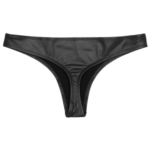 Women's Sexy Shiny Latex Liquid Solid Color Hipster Pants Booty Shorts Knickers - Picture 7 of 20