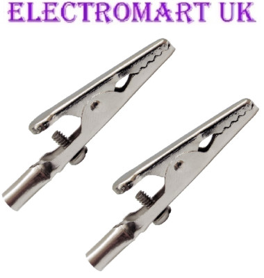 2 x 5A 12V KLEINE KROKODIL-ALLIGATORCLIPS NIEDERSPANNUNGSBATTERIE 4 MM STECKDOSE