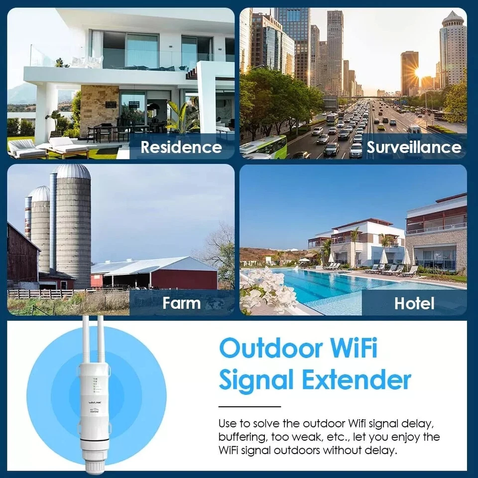 WAVLINK AC600 Wireless Router Outdoor 5G Wifi Extender Repeater Access Point/CPE - Image 4 of 4