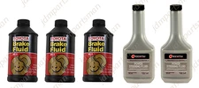 GENUINE (3x) DOT 3 Brake Fluid + (2x) Idemitsu Power Steering Fluid Toyota Lexus