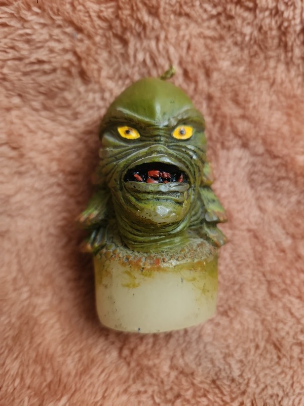 Vintage Creature From the Black Lagoon Monster Head Candle  Horror Collectible