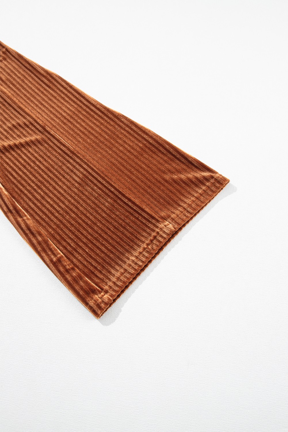 Brown Corduroy Flare Pants L High Waist Retro Bell Bottoms UK Size 14 image 6
