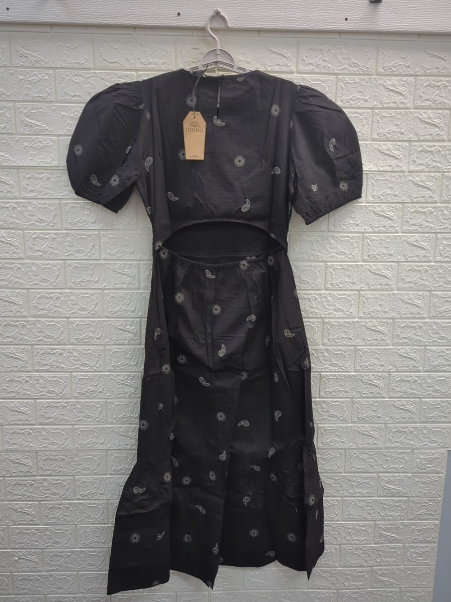New Disturbia Dawn Sun Embroidered Tiered Maxi Dress Womens Size