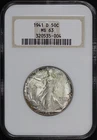 1941-D Walking Liberty Half Dollar NGC MS-63 Old Fatty Holder - Full Hologram!
