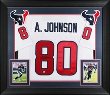 Andre Johnson Authentic Signed White Pro Style Framed Jersey BAS Witnessed