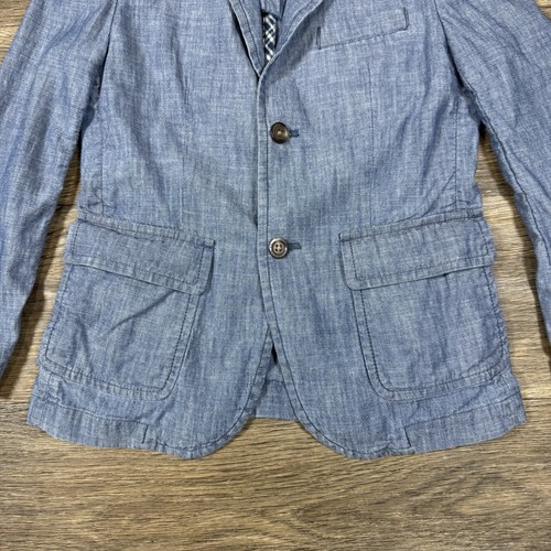 Polo Ralph Lauren Boys Blazer 7 Blue Cotton Sports Coat Jacket Lightweight - Picture 3 of 12