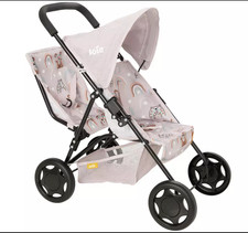 Image of Joie Tandem Twin Dolls Pushchair Folding Double Doll Pram Stroller for 18” Dolls