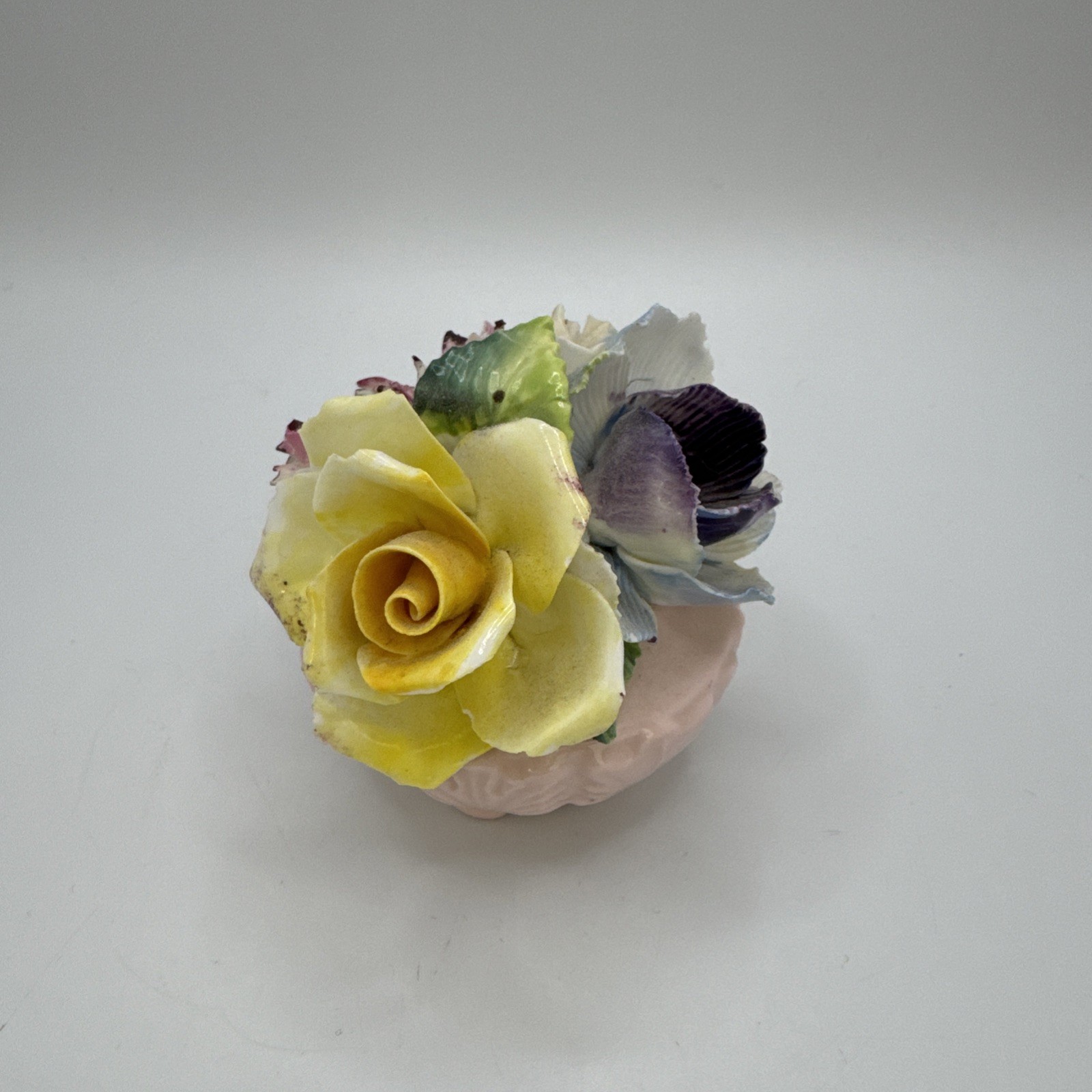 Radnor Hand-Made Bone China Flowers In Pot Staffordshire England Roses Porcelain