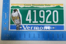 Vermont VT License Plate Tag Peregrine Falcon Graphic Discontinued Mint #41920