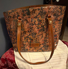 Patricia Nash Brown Floral Tote Magnetic Clos...