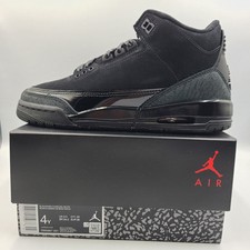 Nike Jordan 3 Retro "Black Cat" 2025 Triple Black Size 4Y Or 5.5W Bran New